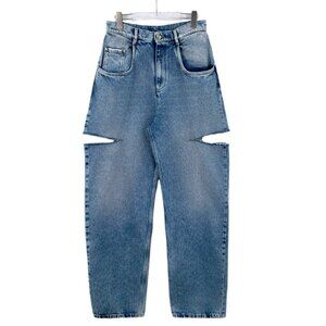 DW0241 Maison Margiela Blue Cut Destroyed Cotton Denim Pants Size 40 M